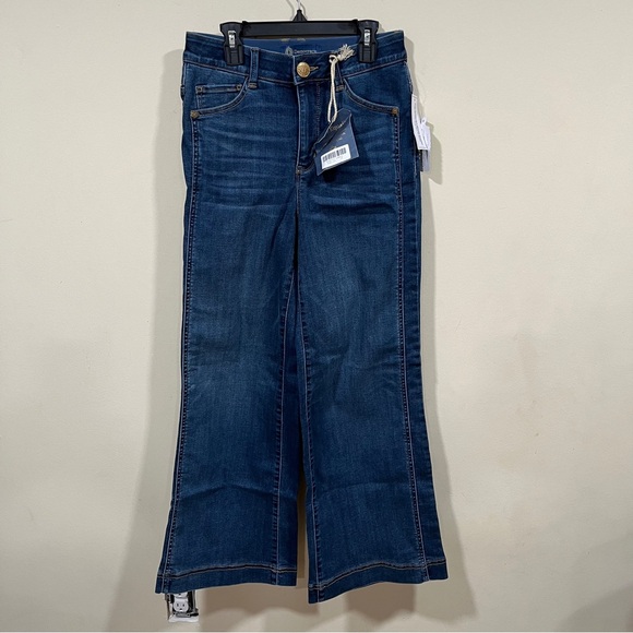 NWT Democracy "Ab"solution Skyrise  Wide Leg Jeans 4 petite denim high waisted - Picture 1 of 8
